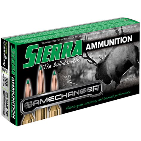 Sierra Bullets Gamechanger 308 Winchester Ammo 308 Winchester 165gr Tipped Gameking 20box