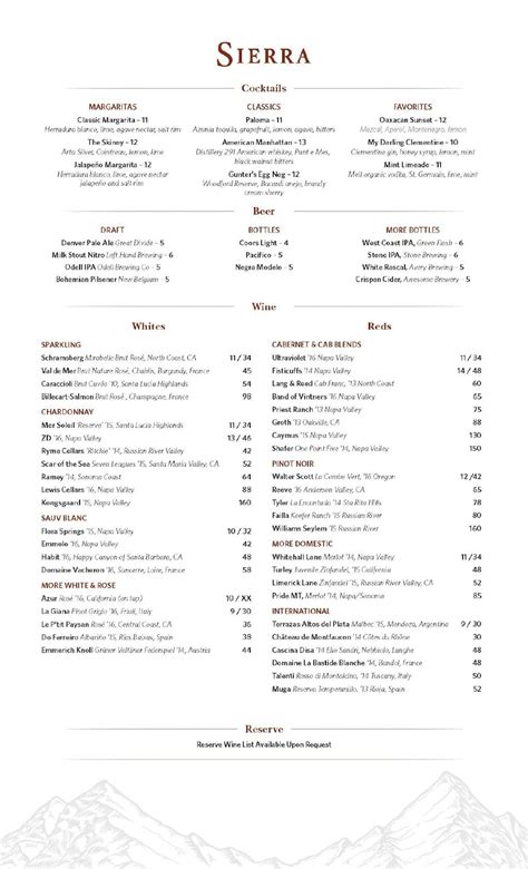 Sierra Lone Tree Menu: Discover Delicious Dining Options Today