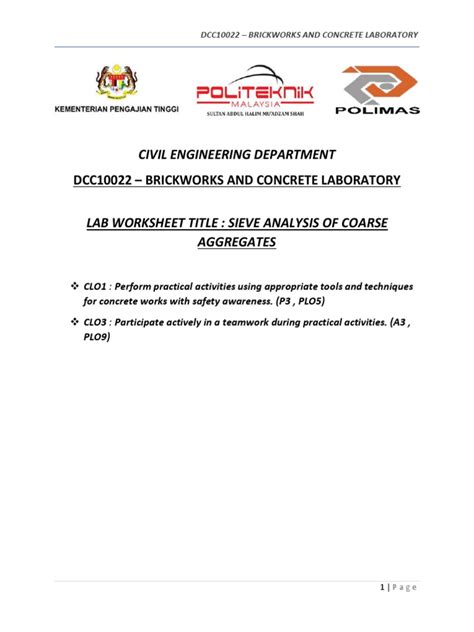 Sieve Analysis Lab Report Politeknik