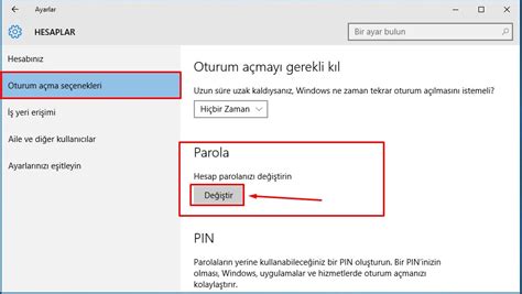 sifre degistirme laptop