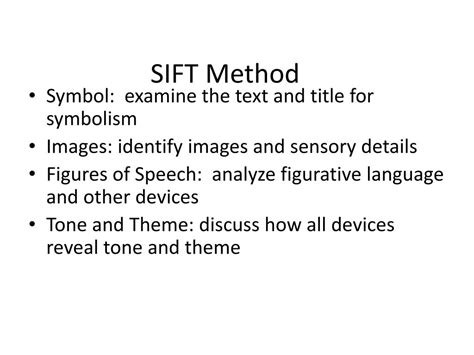 sifted definition literature