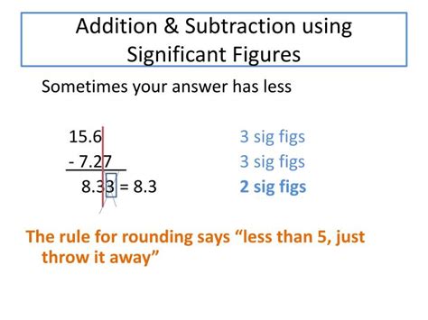 sig fig rules for subtraction and addition