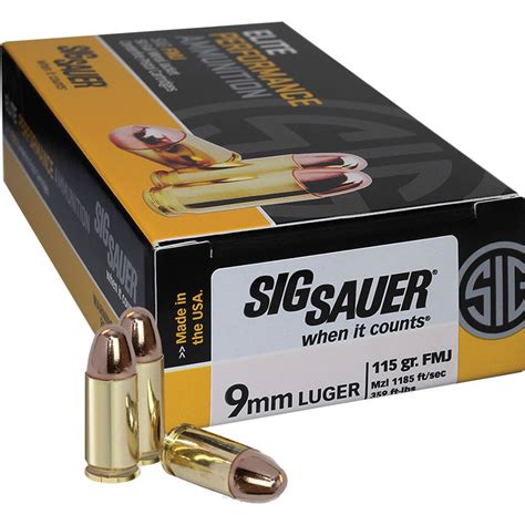 Sig Sauer 9mm 115 Fmj Ammo