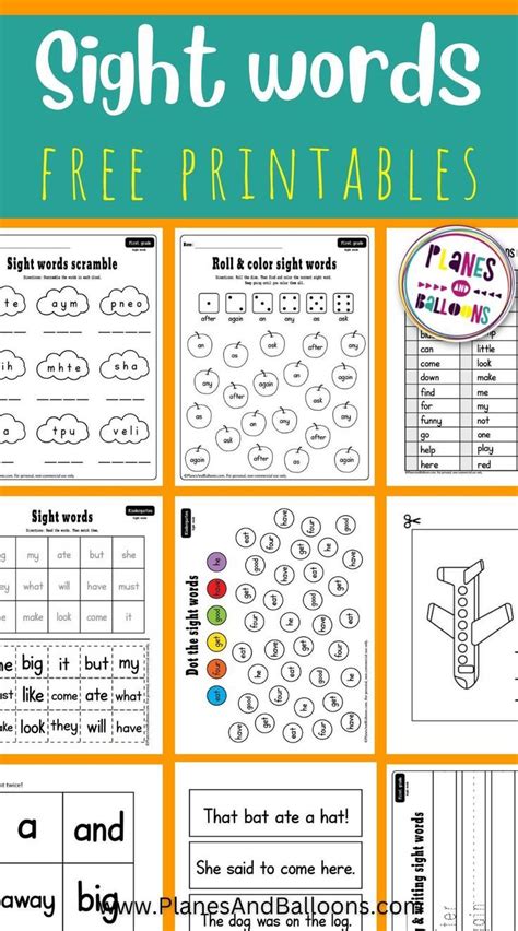 Sight Words Activities Printables