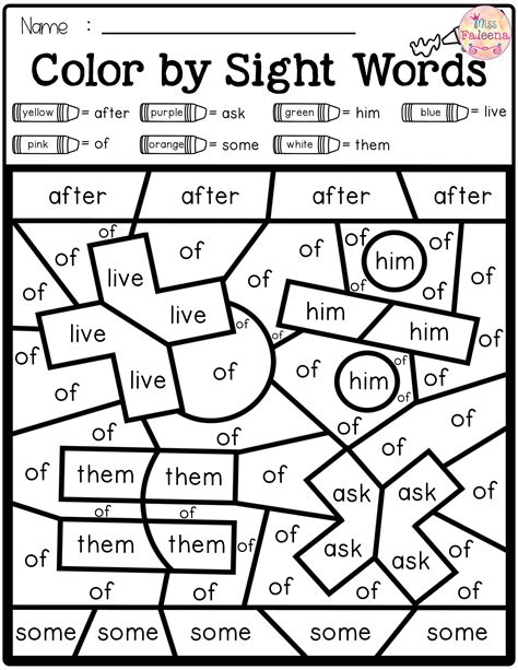 sight words for grade 1 worksheet pdf