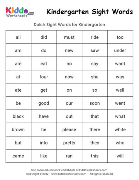 Sight Words With X