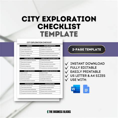 sightseeing checklist