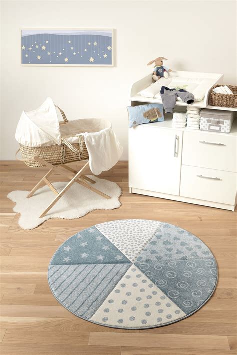 Sigikid Kinderteppich » Patchwork Sweety « beige sand blau