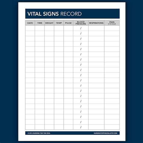 Vital Signs and Weight Record