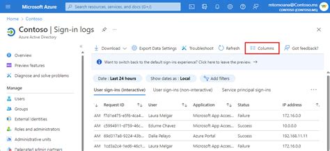 sign in logs + azure