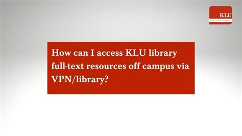 sign in to access klu network