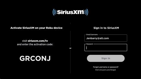 sign in to my siriusxm app