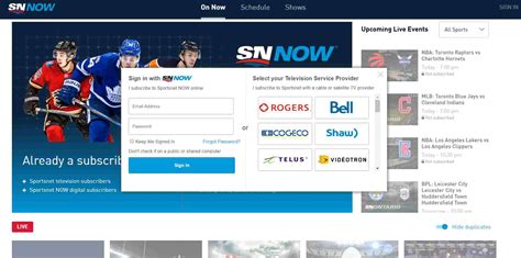 sign in to sportsnet