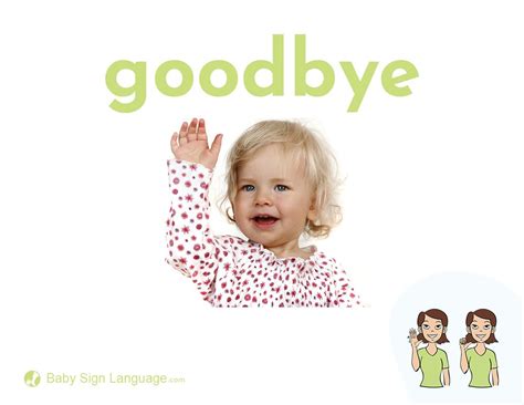 Sign Language Good Bye Printable