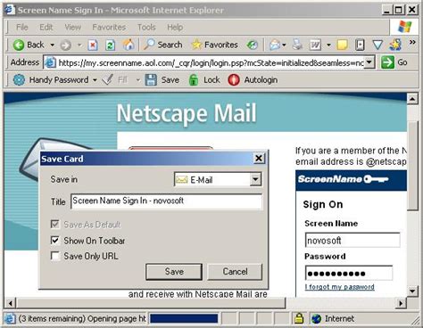 sign on netscape mail