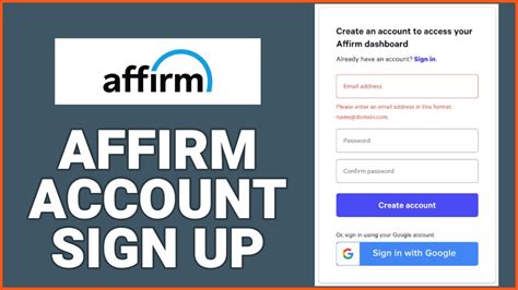 sign up for affirm account