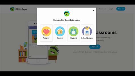 sign up for classdojo