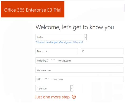 sign up for office 365 e3 trial