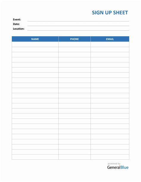 FREE 27+ Sample Sign Up Sheet Templates in PDF MS Word Apple Pages