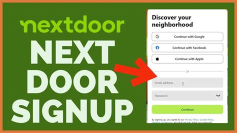 sign up to nextdoor