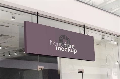 Hanging Wall Sign MockUp GraphicBurger