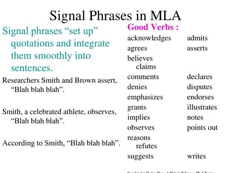 signal phrases mla
