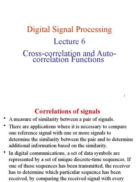 Signal Processing Cross Correlation