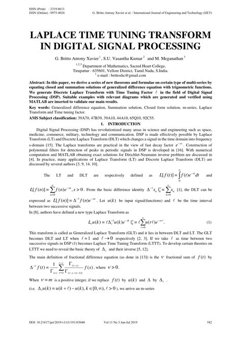 Signal Processing Laplace Transform