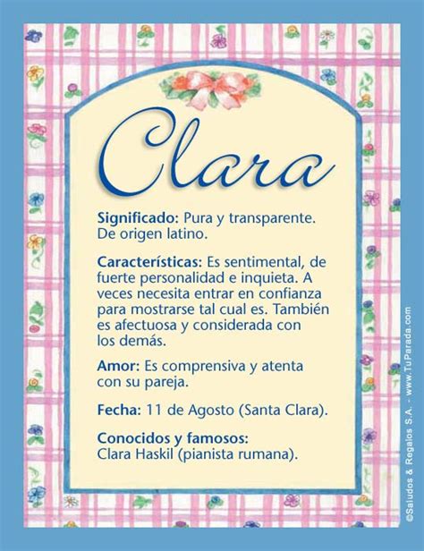 significado del nombre clara