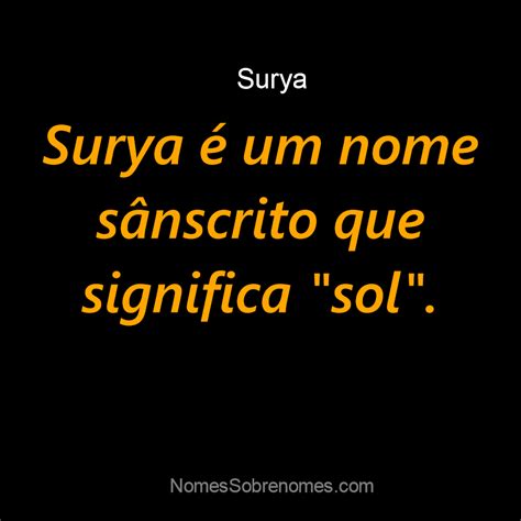 significado do nome surya