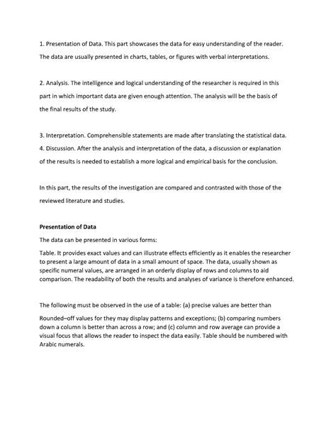 significance of data presentation in research
