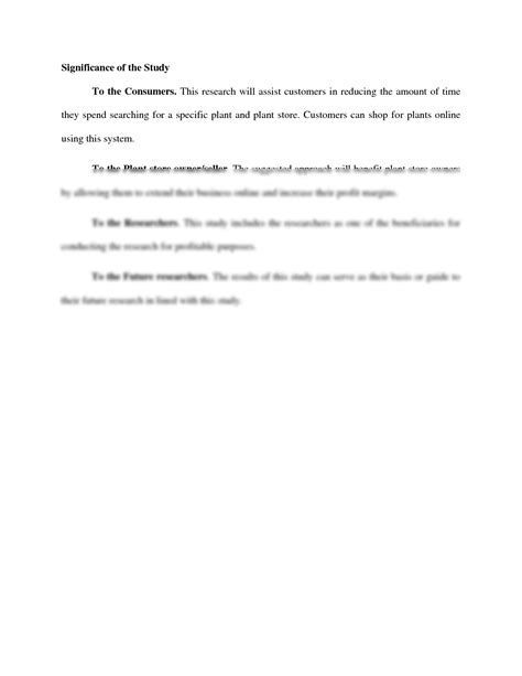 significance of the study in capstone project sample