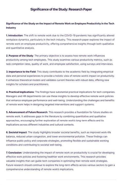 significance of the study in research paper pdf