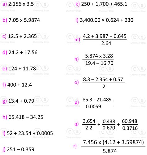 significant figures calculations examples