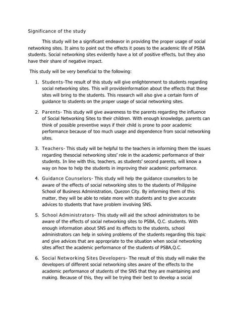 significant of the study example brainly