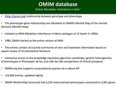 signify the importance of omim database