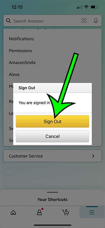 Signing Out Amazon App