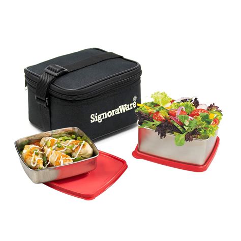 SIGNORAWARE Double Decker Lunch Box (With Bag) Pink Buy Online at