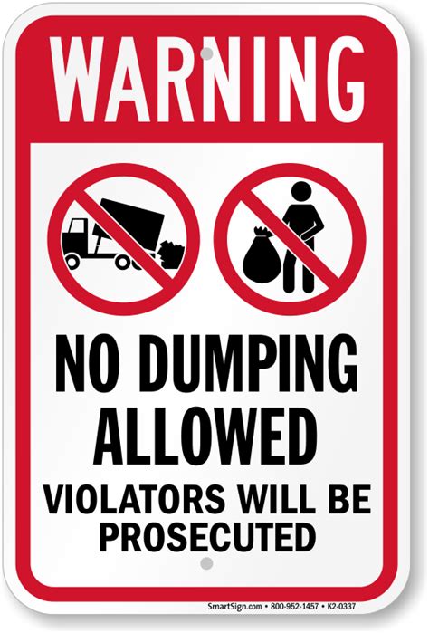 signs for no dumping