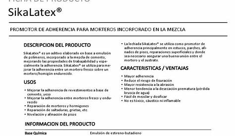 Sikalatex Ficha Tecnica Sika®1 Impermeabilizantes Sika En Guadalajara