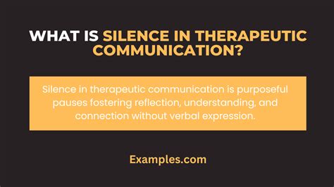 silence in therapeutic communication