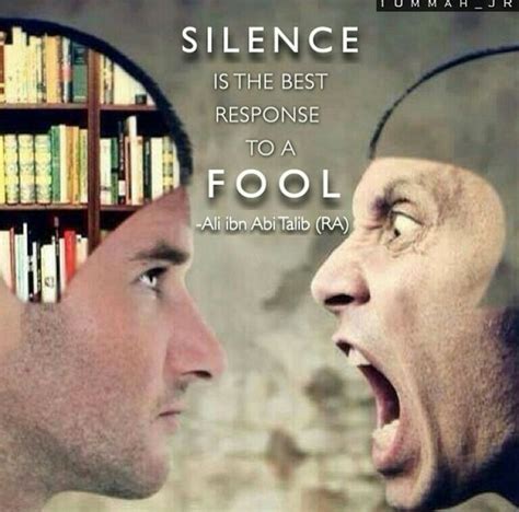 silence is the best response to a fool