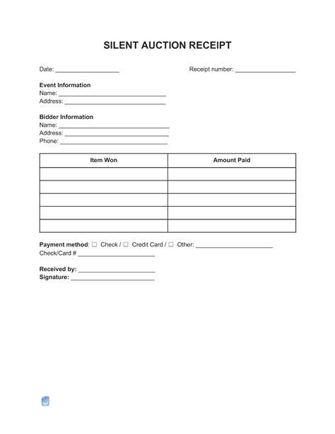 Silent Auction Invoice Template: Streamlining The Fundraising Process