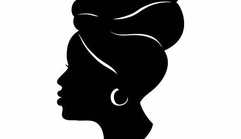 Silhouette african american woman in a head wrap Vector Image