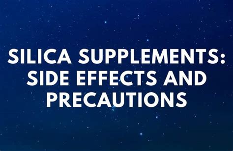 silica ingestion side effects