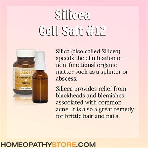 silicea homeopathic remedy uses