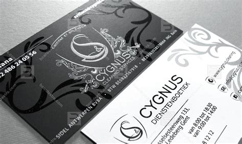 Business card «CYGNUS» silk screen duplex Exclusive Luxury business