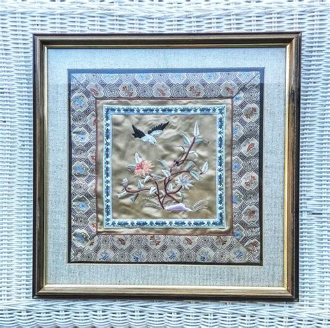 silk embroidery framed art