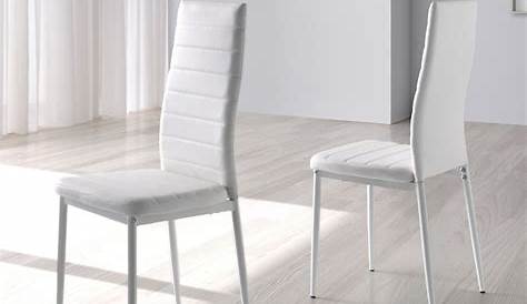 Pack 4 sillas comedor salon blancas Laci polipiel moderno