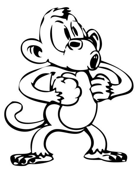 silly monkey coloring pages printable template